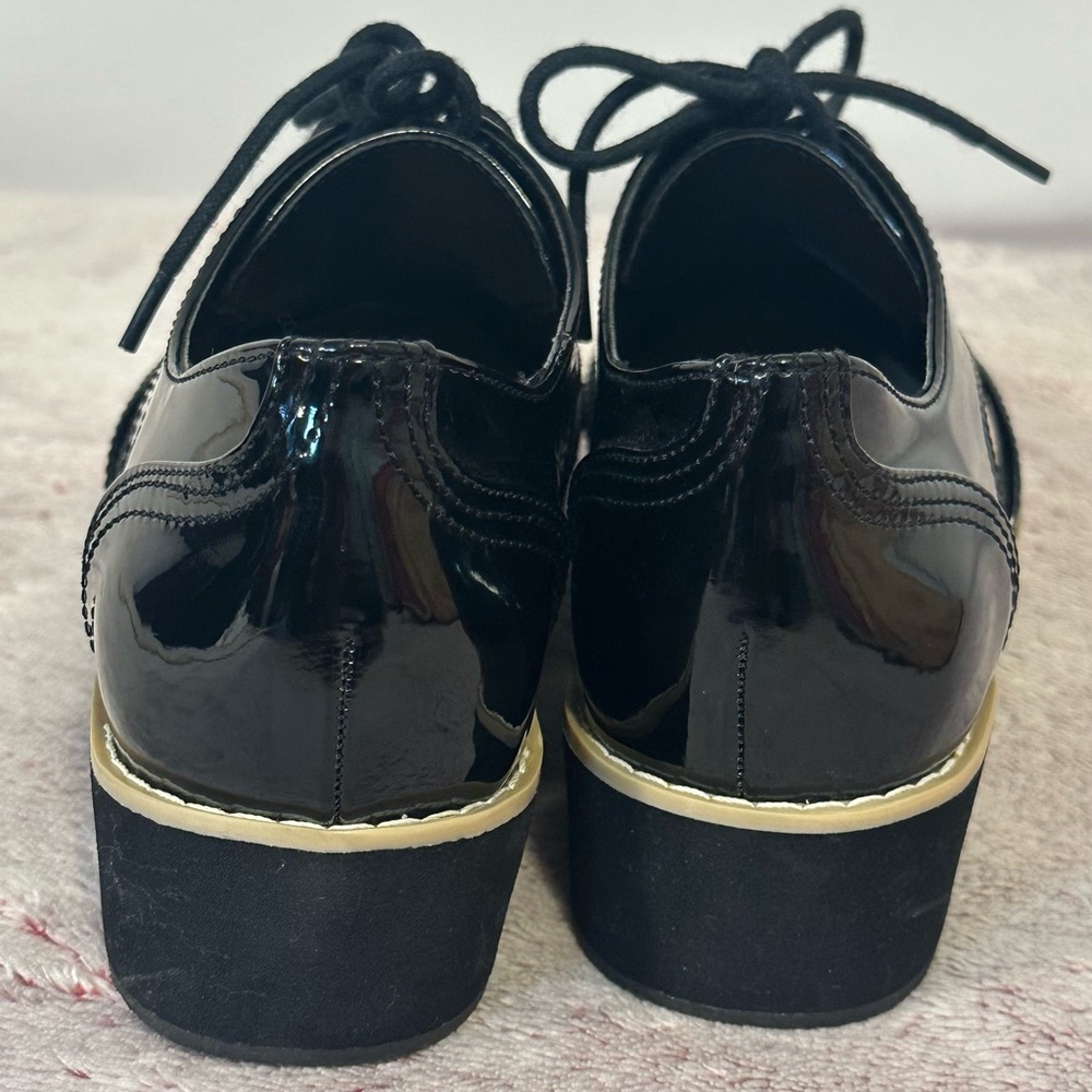 Women’s Black Patent Wingtip Oxfords - Picture 11 of 11